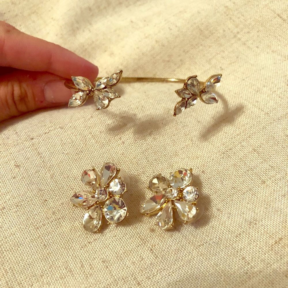 Wedding earrings and bracelet